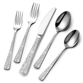 Yoehka hammered silverware set for 12 offers a complete dining solution for large gatherings.