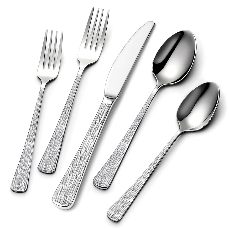 Yoehka hammered silverware set for 12 offers a complete dining solution for large gatherings.