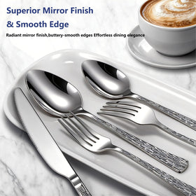 Yoehka tree-pattern handle silverware adds earthy elegance to everyday meals.