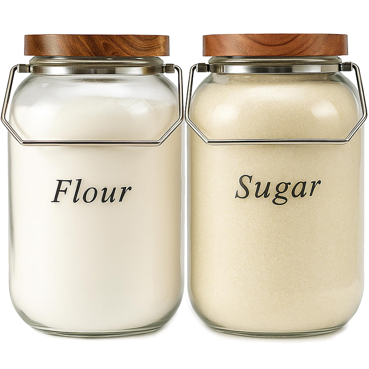 YoenKtss 1-gallon glass jar with acacia cap for organized pantry storage.