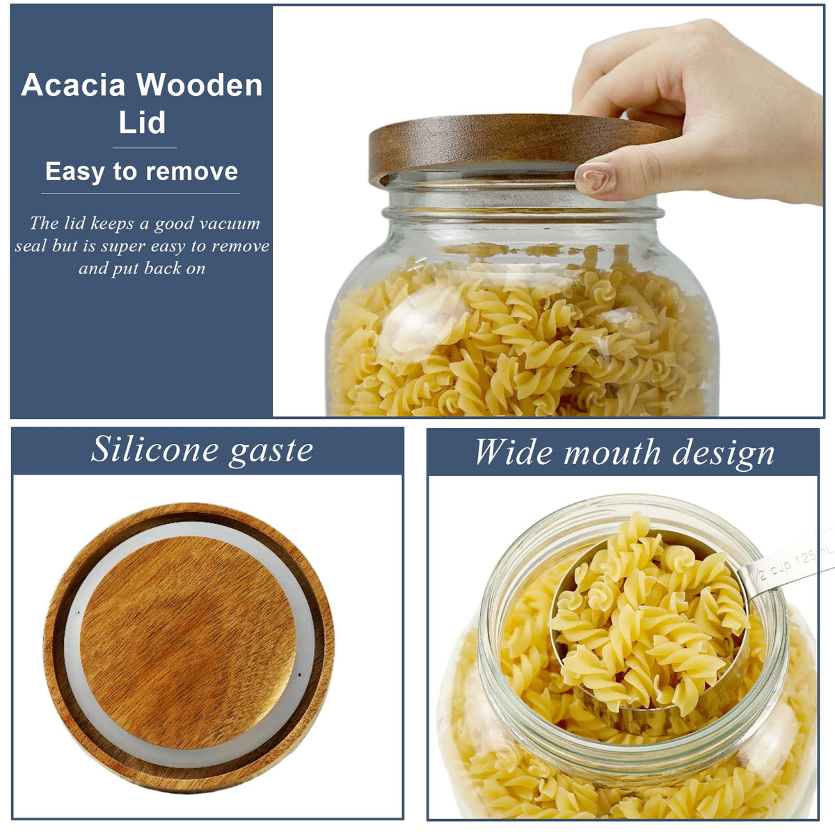 YoenKtss acacia wood cap kitchen storage for durable, stylish lids.