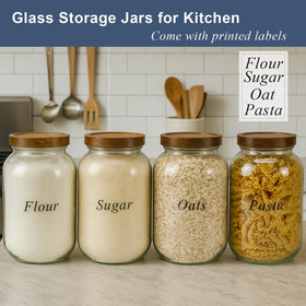 YoenKtss 128oz jar for flour, sugar, oats with clear visibility and labeling.