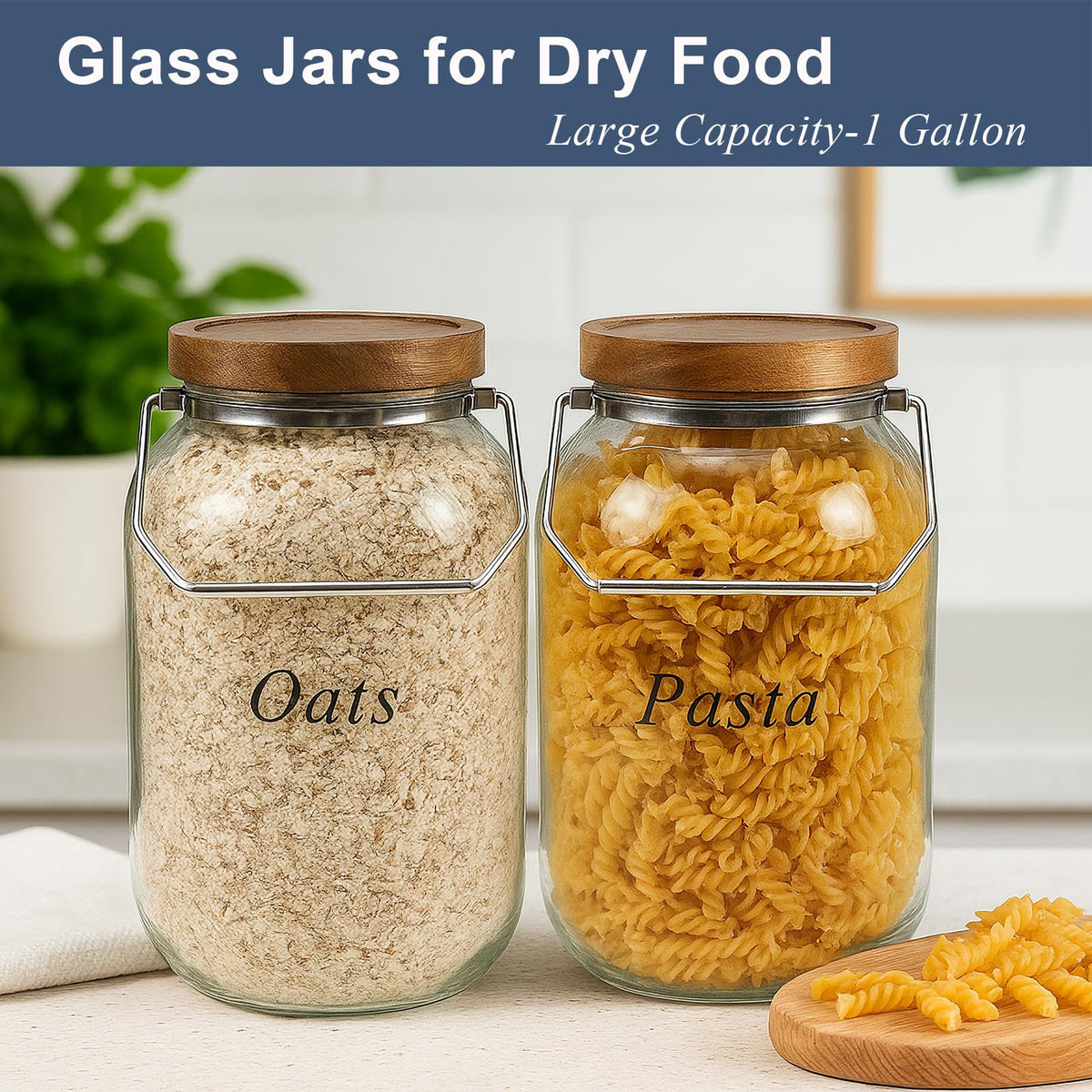 YoenKtss 1-gallon jar with printed flour, sugar, oats labels included.