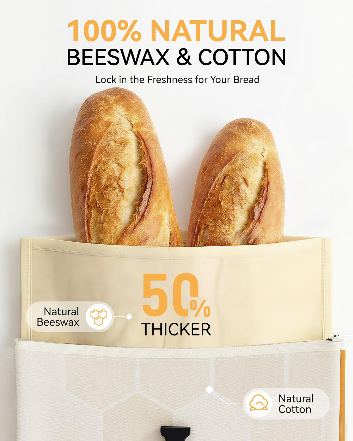 Yofidra Beeswax Bread Bag with buckle closure sealing aroma and moisture