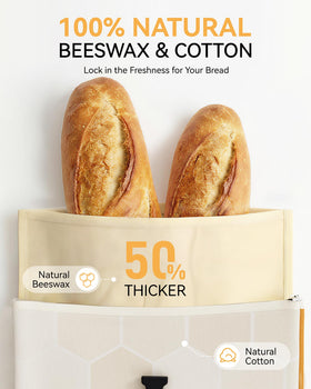 Yofidra Beeswax Bread Bag with buckle closure sealing aroma and moisture