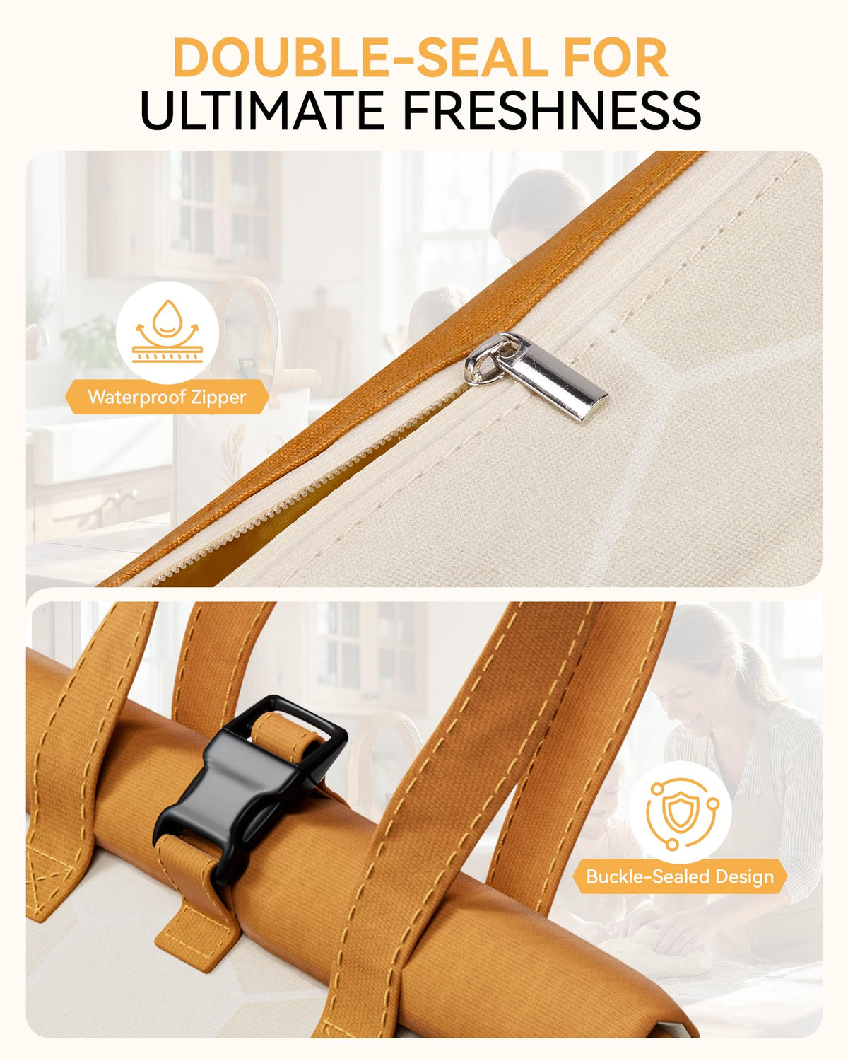 Yofidra Beeswax Bread Bag natural materials offer eco-friendly storage
