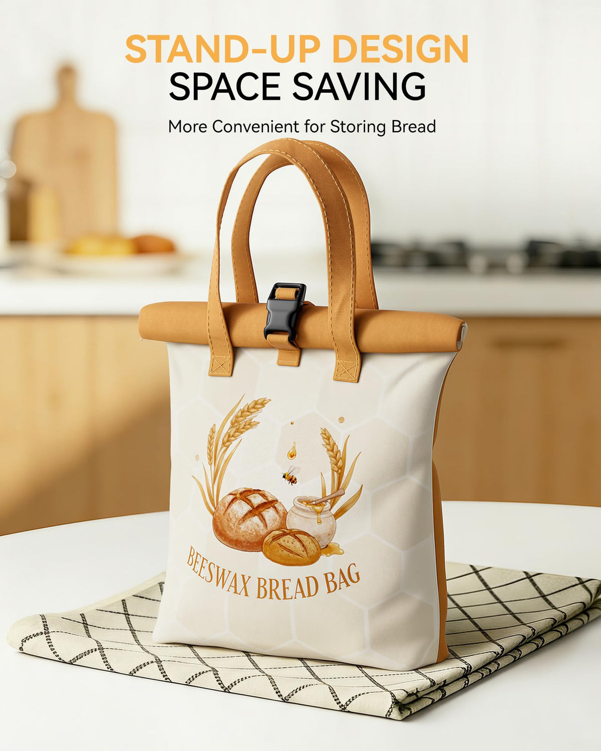 Yofidra Beeswax Bread Bag reusable design reduces plastic waste