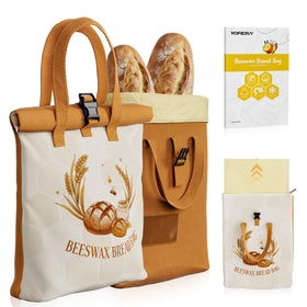 Yofidra Beeswax Bread Bag with zippered closure keeps bread fresher longer