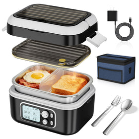 Yofidra heated lunch box front view showing sleek design for office use.