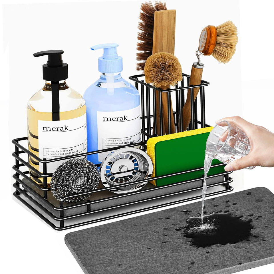 Yofidra sink caddy with anti-slip base for stable sponge storage.