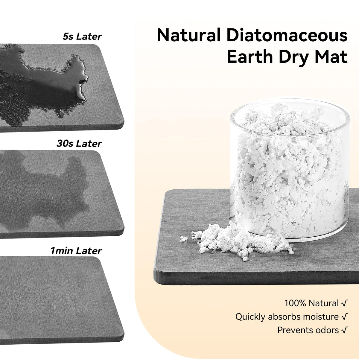 Yofidra caddy with diatomaceous earth drying pad for quick water removal.