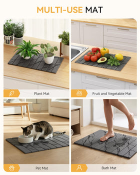 Yofidra diatomaceous earth mat absorbs moisture efficiently.