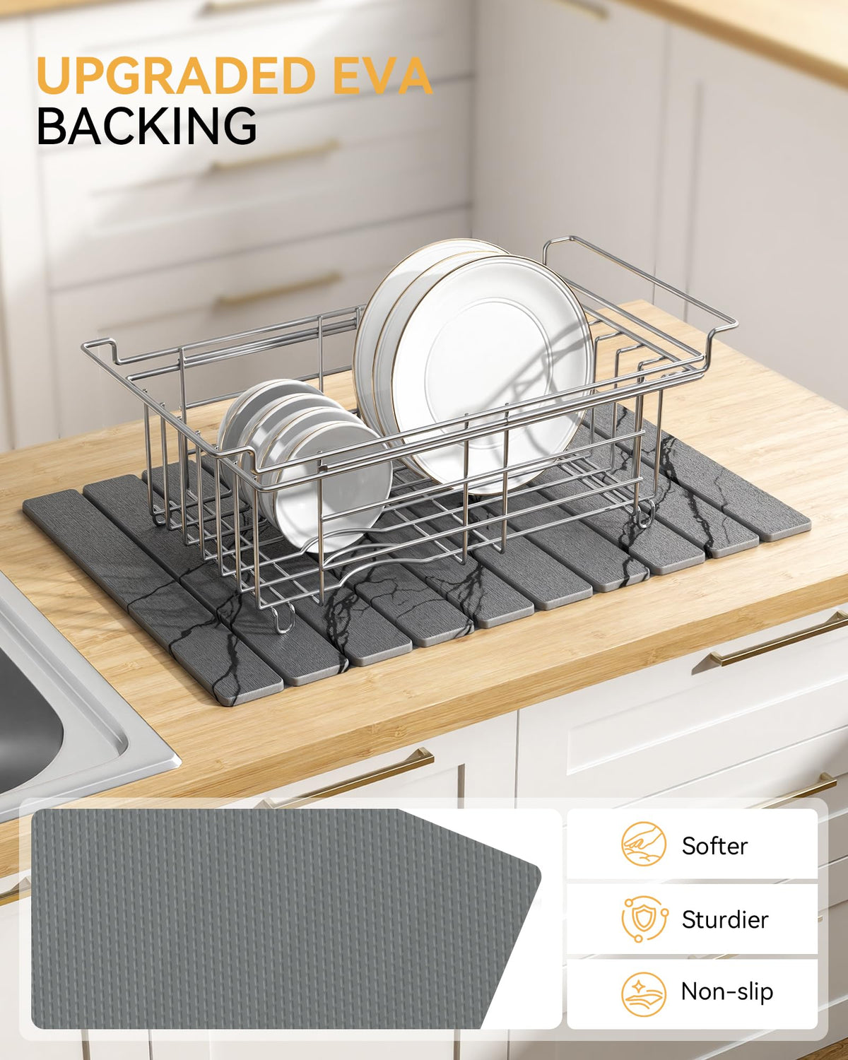 Yofidra foldable stone drying mat folds flat for compact storage.