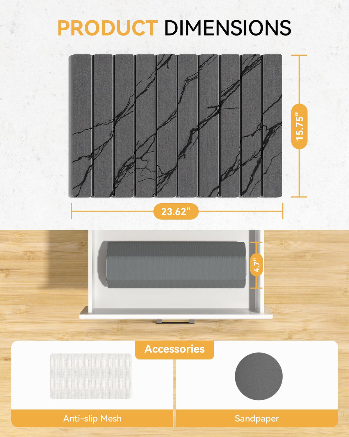 Yofidra mat resists stains from dark spills when cared for.