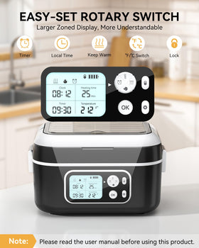 Yofidra rotary knobs panel for simple, intuitive heating settings.
