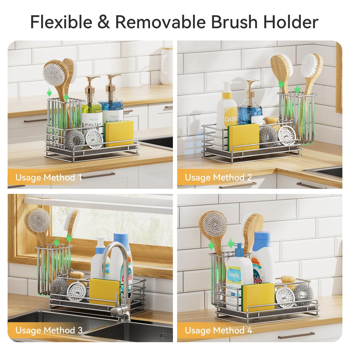 Yofidra sink caddy non-slip base prevents sliding when wet.