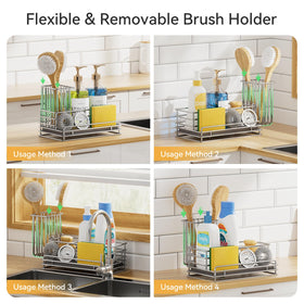 Yofidra sink caddy non-slip base prevents sliding when wet.