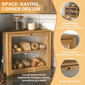 Yoimori bread box features airflow slots to help maintain bread freshness between slices.