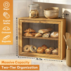 Yoimori double-layer bread box offering organized storage for daily loaves and snacks.