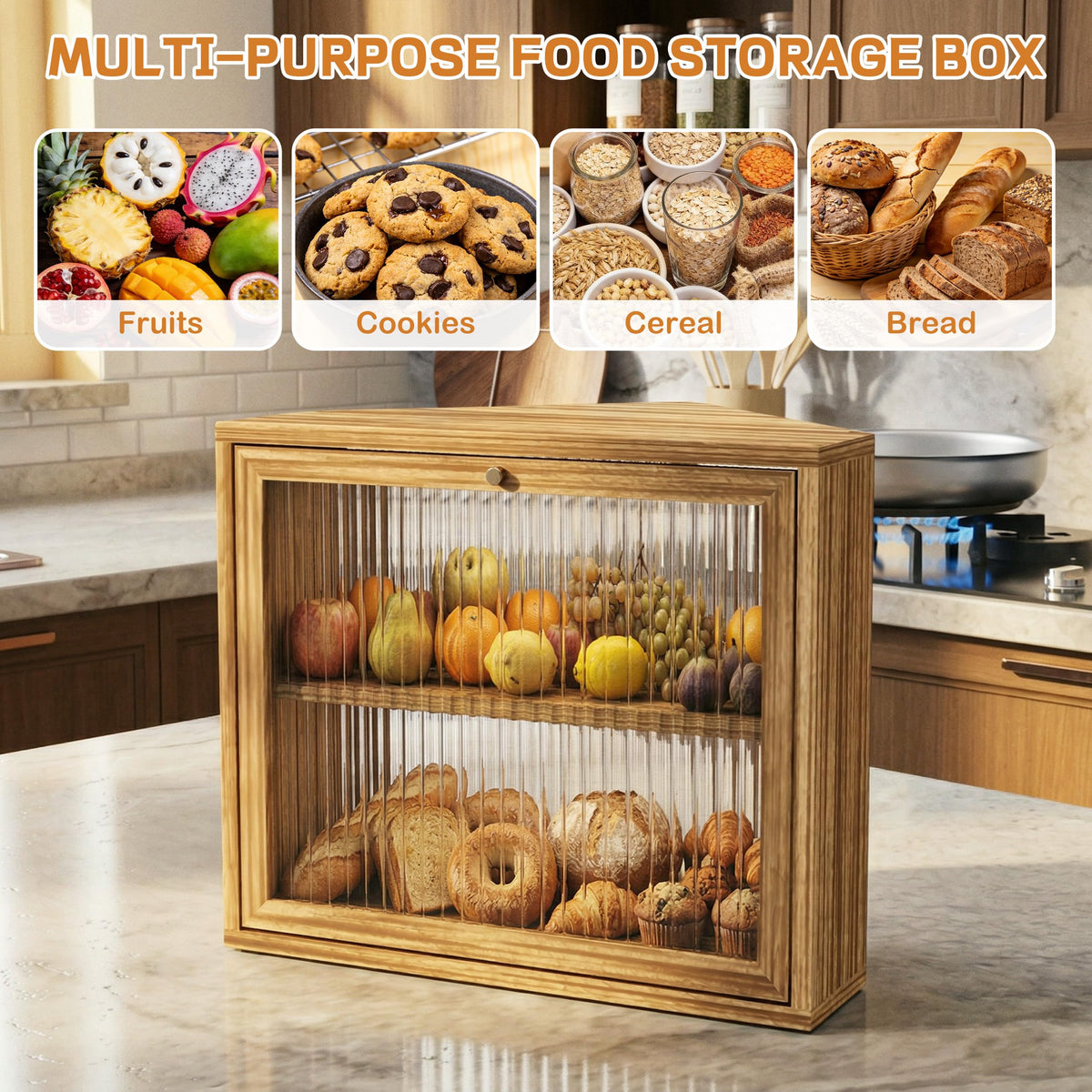Yoimori under-cabinet style bread holder helps free countertop space for cooking prep.