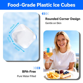 YOIUSFR cubes cooling drinks in a cooler for outdoor gatherings.