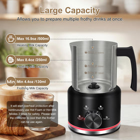 Detachable base of Yoldcew frother enables easy cleaning and dishwasher-safe maintenance.