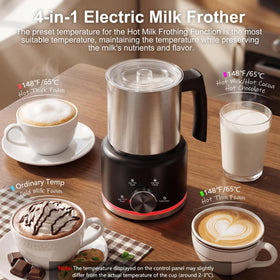 Yoldcew frother highlights magnetic rotation technology for smooth foam and quiet operation.
