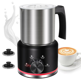 Yoldcew milk frother shows 16.9 oz capacity for larger batches and family drinks.