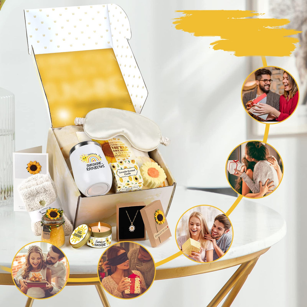 Yolidas sunflower candle delivers long-lasting fragrance for ambiance.