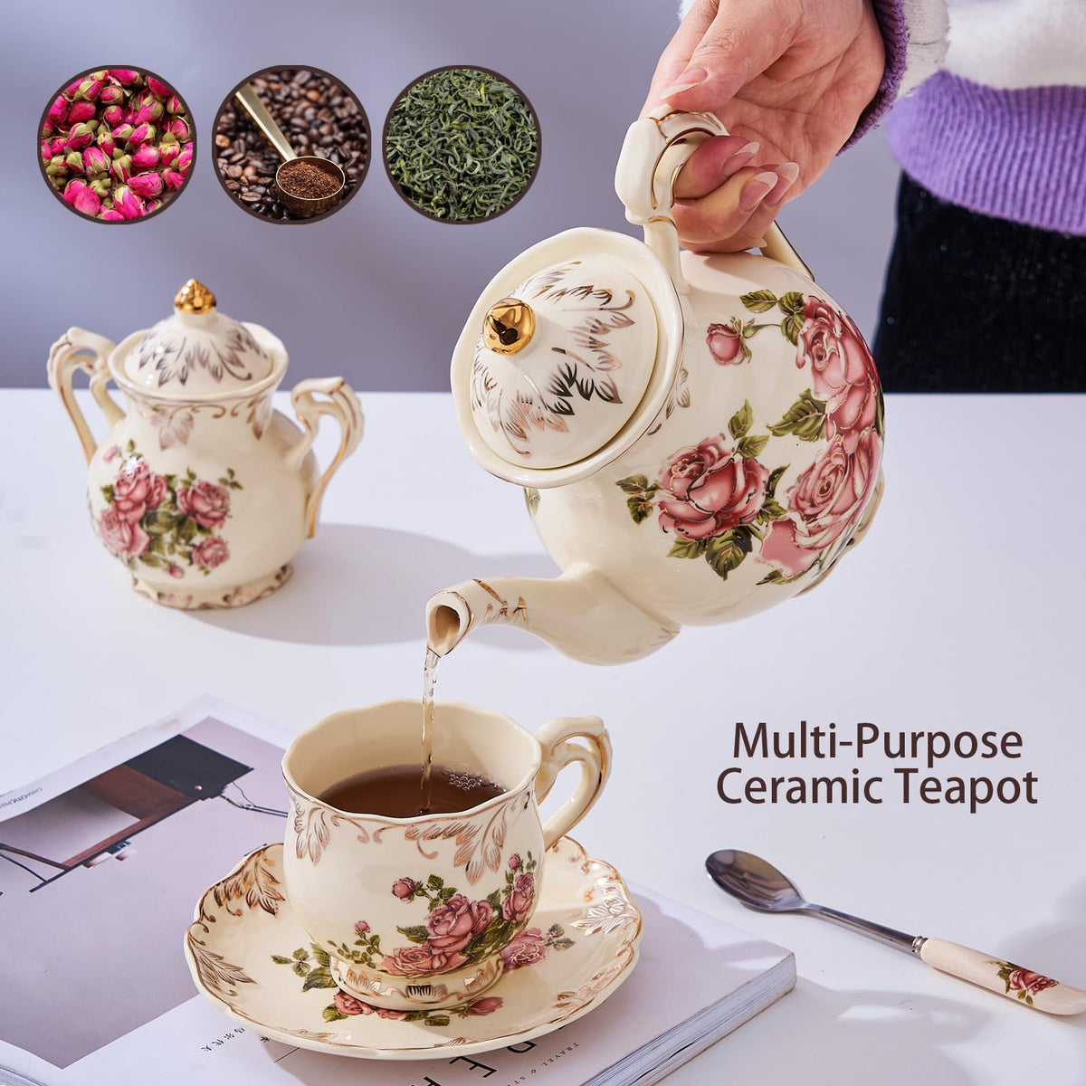 YOLIFE home decor teapot on display for stylish shelving.