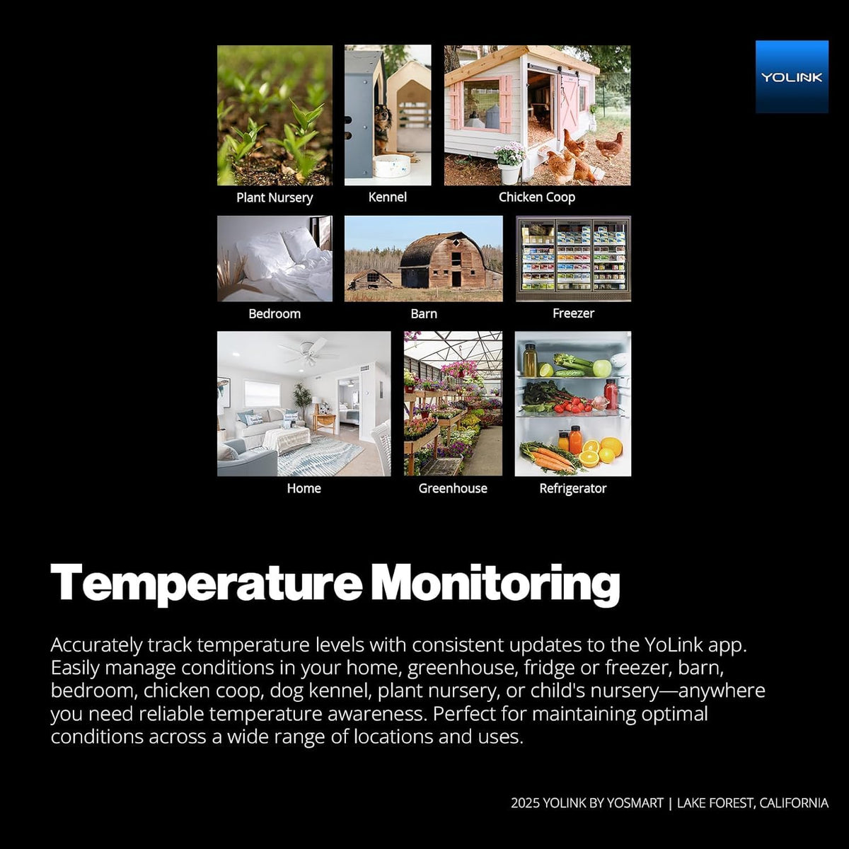 YoLink thermometer in greenhouse maintains crop-friendly climate.