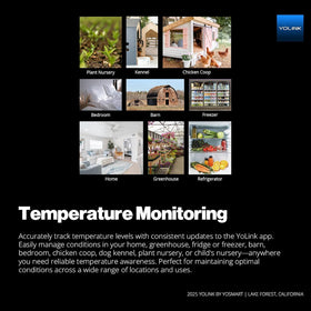 YoLink thermometer in greenhouse maintains crop-friendly climate.