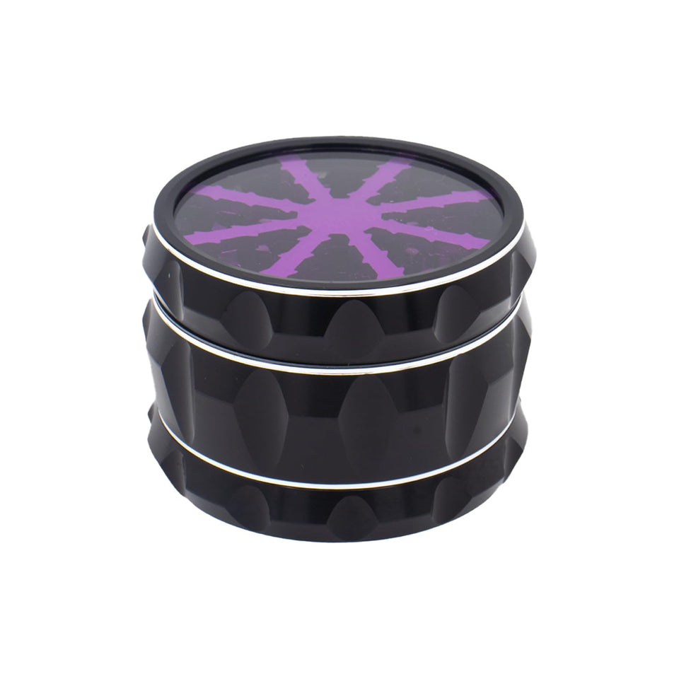 YOLOZAI aluminium grinder with clear lid for quick content checks