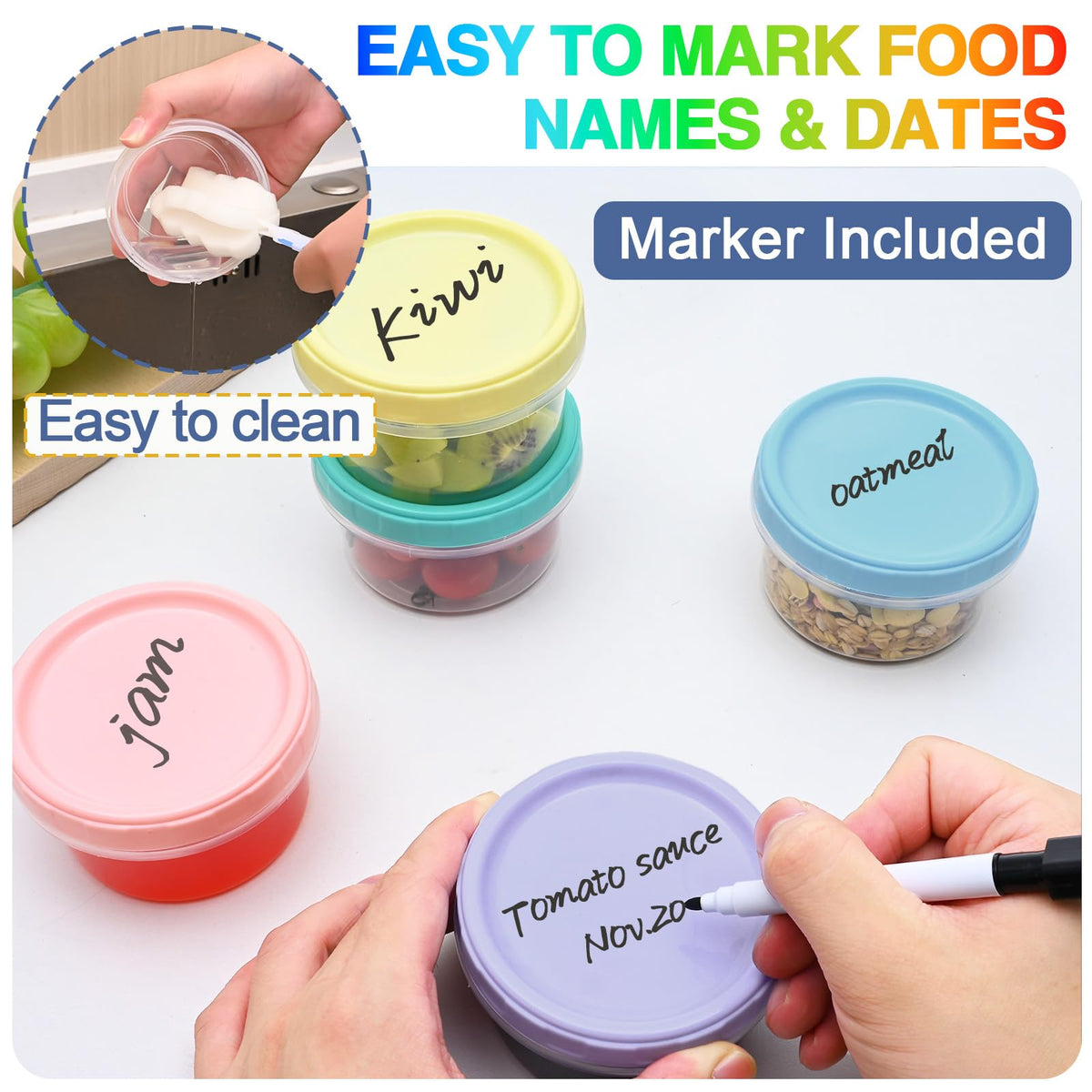 Yomarket compact snack containers ideal for portion control and meal prep.