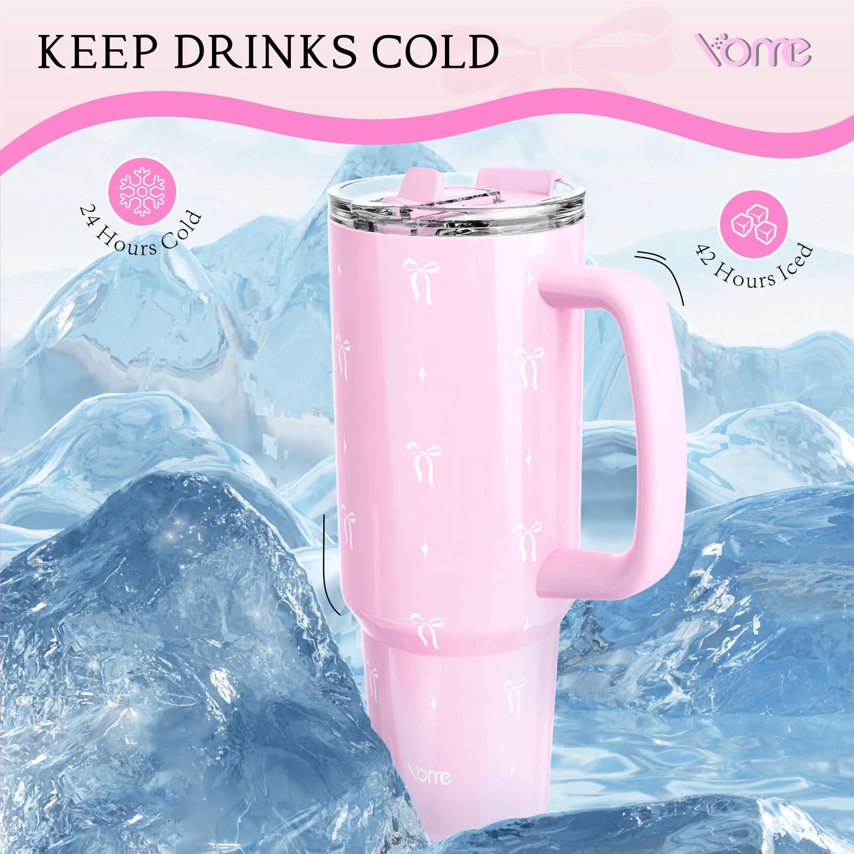 YOME cupholder-friendly base fits most vehicle cup holders