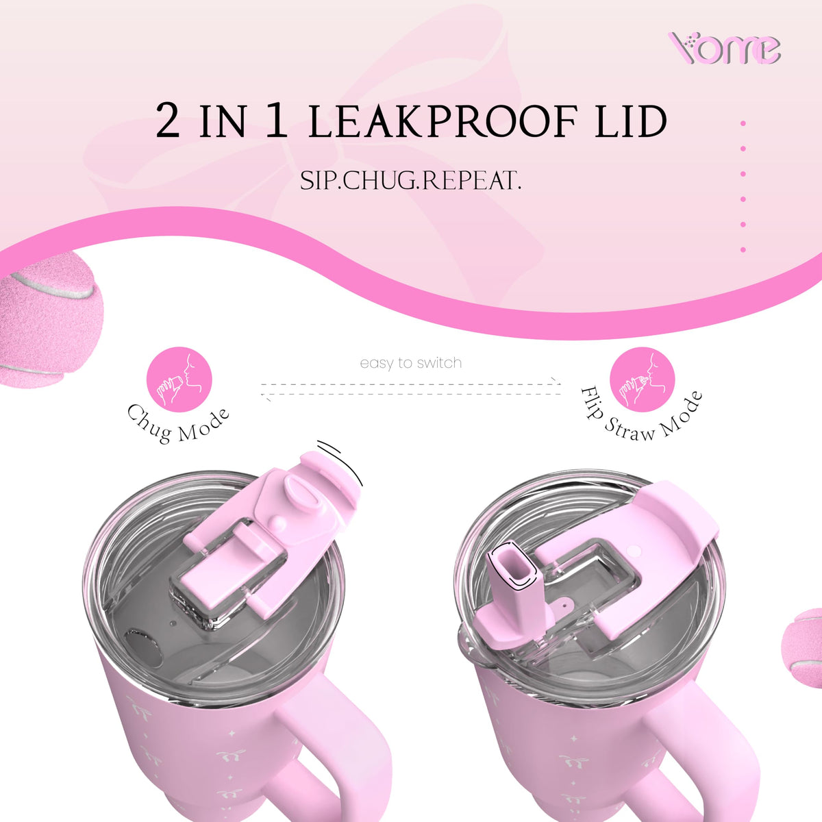YOME leak-proof seal preventing spills in bags and cars