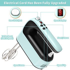 Yomelo 400W DC motor hand mixer with steady power for batters.