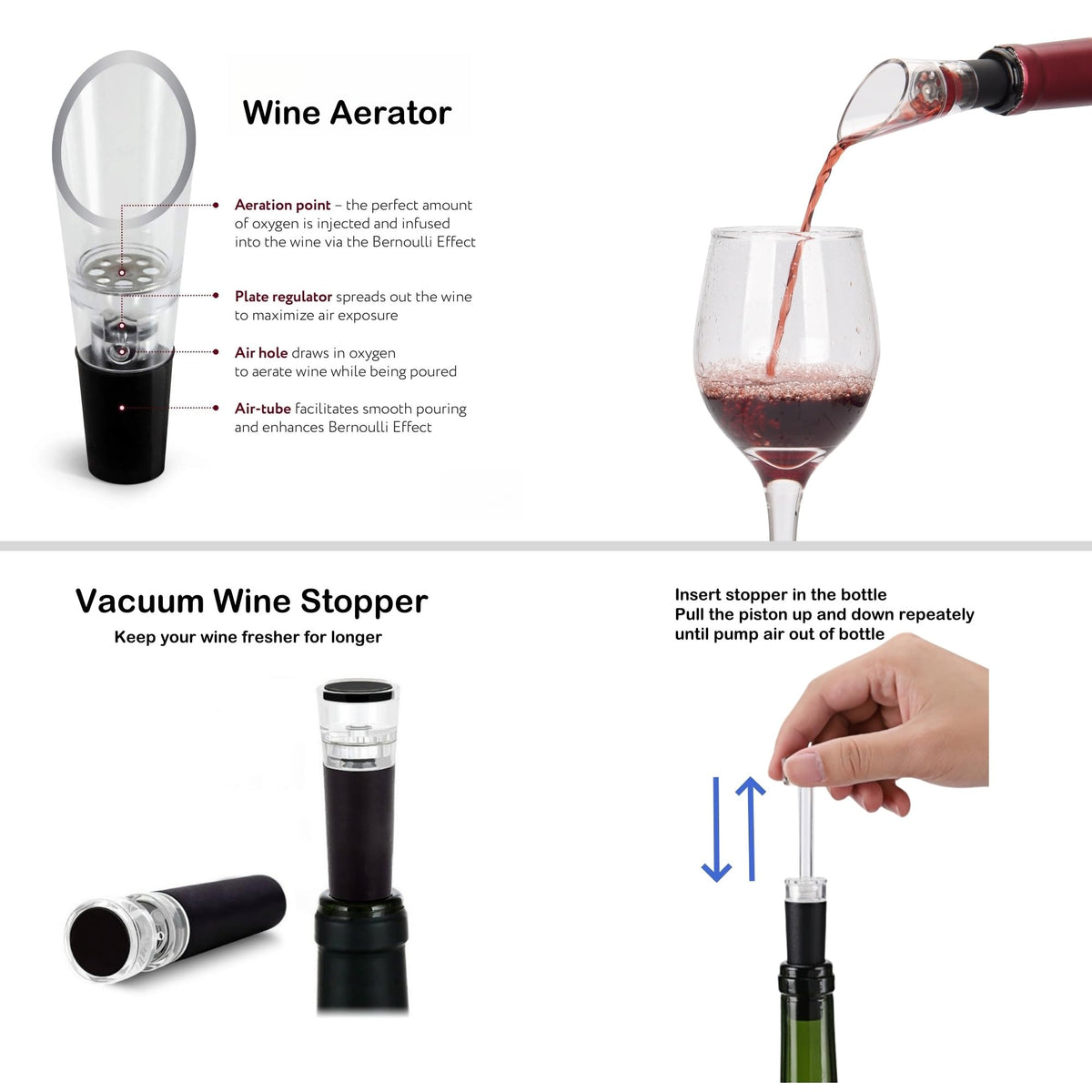 Yomety vacuum stoppers preserve unfinished wine after opening