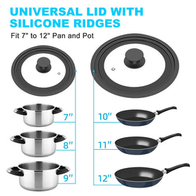 YOMUME universal lid with silicone edge seals varied pots to reduce splatters