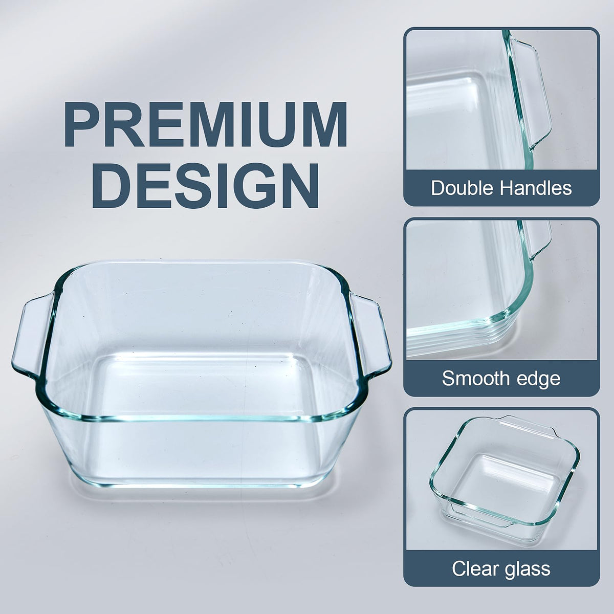 Yomvzake 5 inch square baking dish inside view for monitoring while cooking