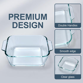 Yomvzake 5 inch square baking dish inside view for monitoring while cooking