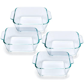 Yomvzake small 5-inch square casserole dish with handles for easy serving.