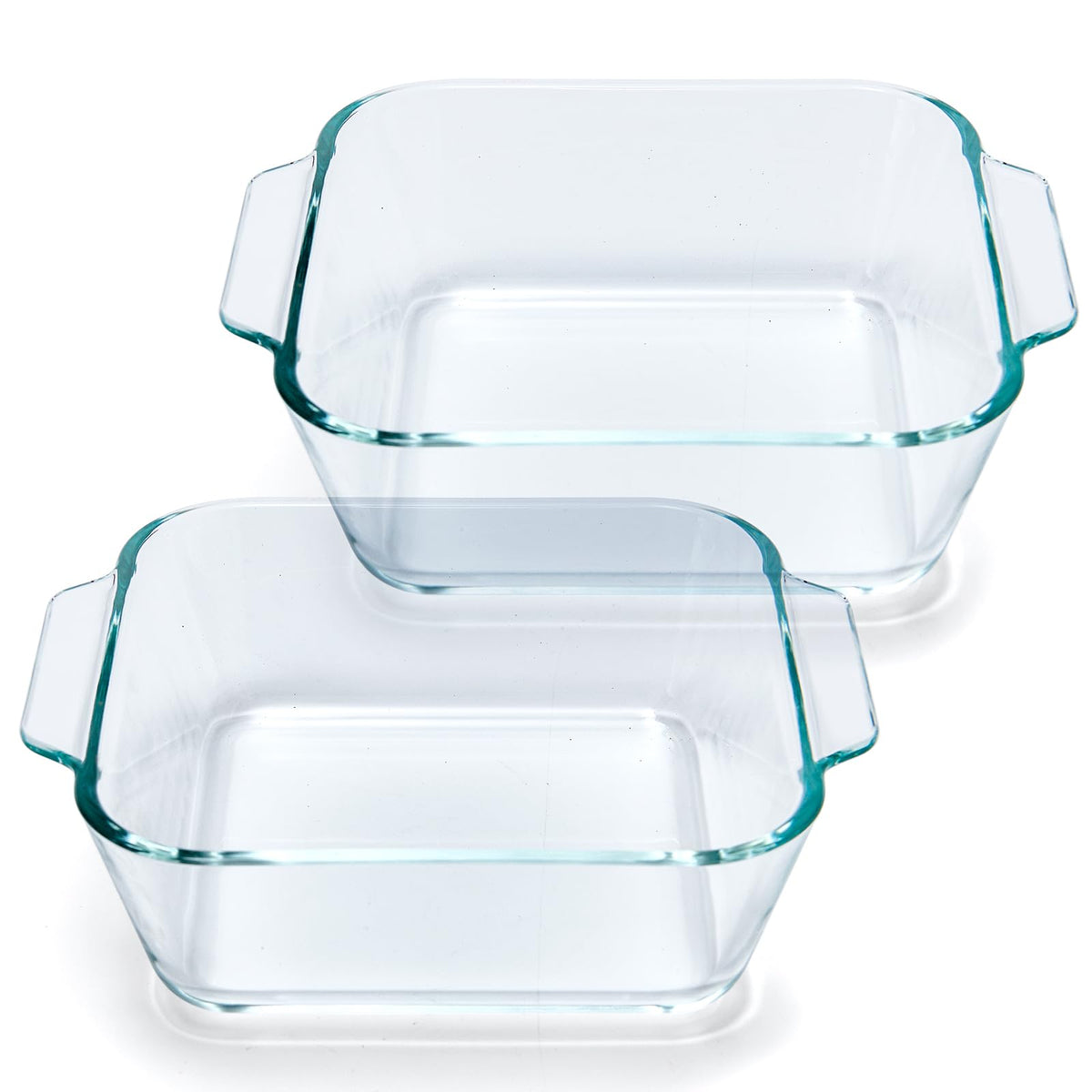 Yomvzake small casserole dishes 2-pack, top view showing compact, portion-ready bakeware