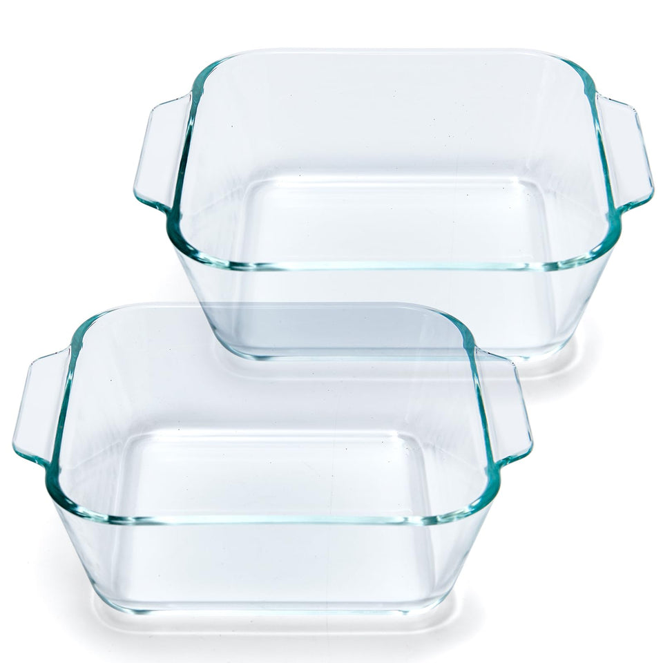 Yomvzake small casserole dishes 2-pack, top view showing compact, portion-ready bakeware