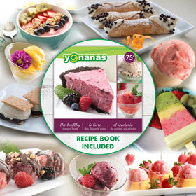 Yonanas 75-recipe-book inspires quick vegan pies, parfaits, and sorbets.