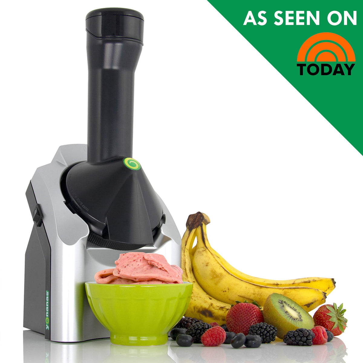 Yonanas Classic BPA-free label emphasizes safe, food-grade materials.