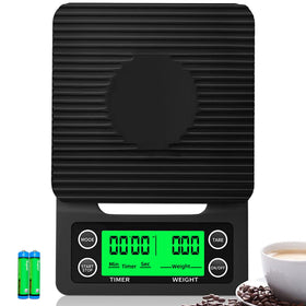 Yoncon Coffee Scale display shows precise 0.1g measurements for espresso