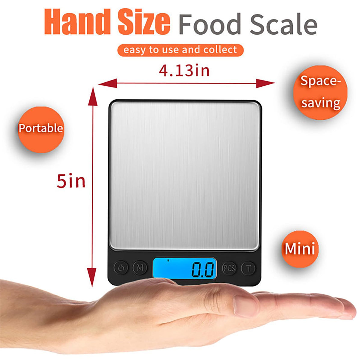 Yoncon portable pocket scale ideal for compact kitchens and on-the-go measurements.