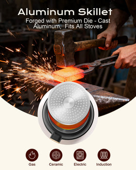 Yonida pan with heat-resistant handle for a secure, anti-scald grip