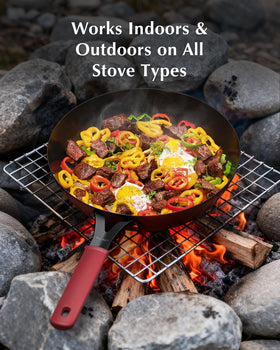 Yonida oven-safe carbon steel pan with detached handle for broiling
